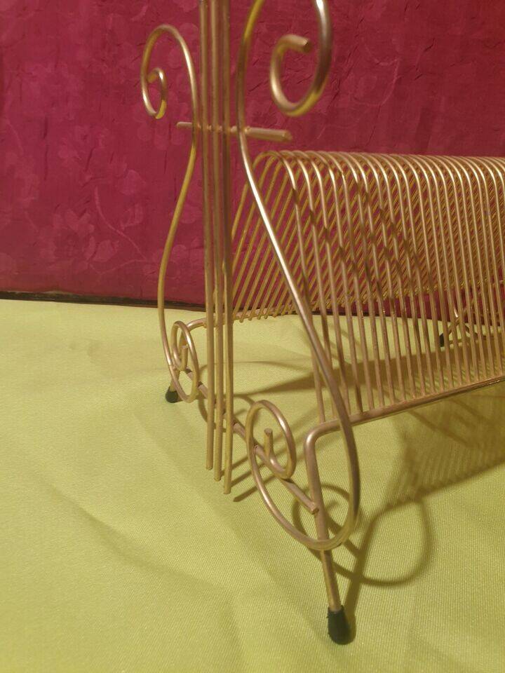 Vintage gold vinyl record storage rack