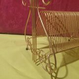 Vintage gold vinyl record storage rack
