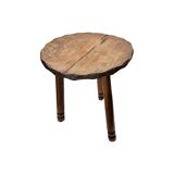 French Oak Tripod Stool, 1960s