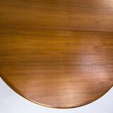 Table à manger ronde extensible danoise en teck, années 1970