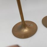 Series of 4 Scandinavian brass candle holders