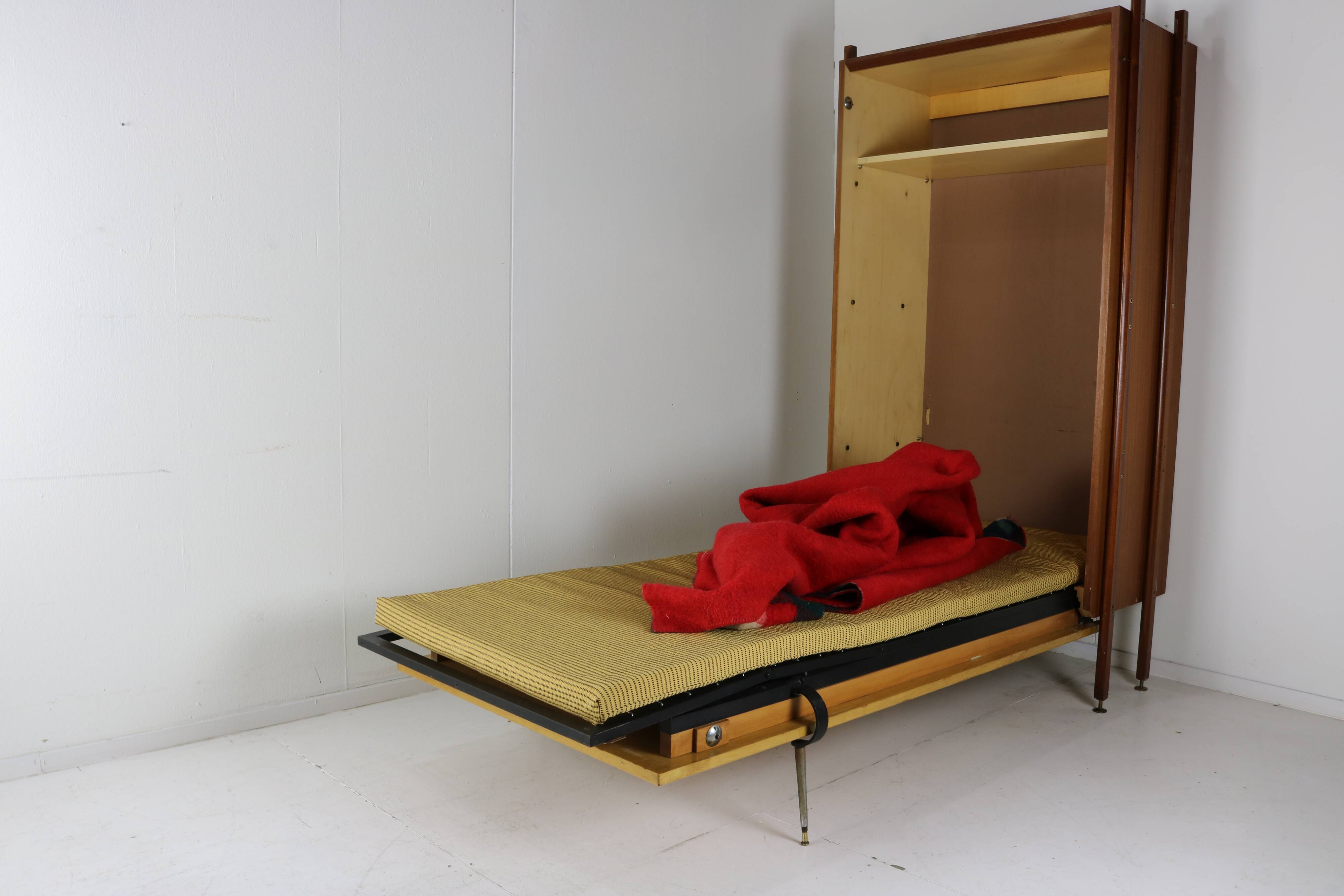 Ingenious sixties wall bed cabinet by C. Princic Gorizia Italy