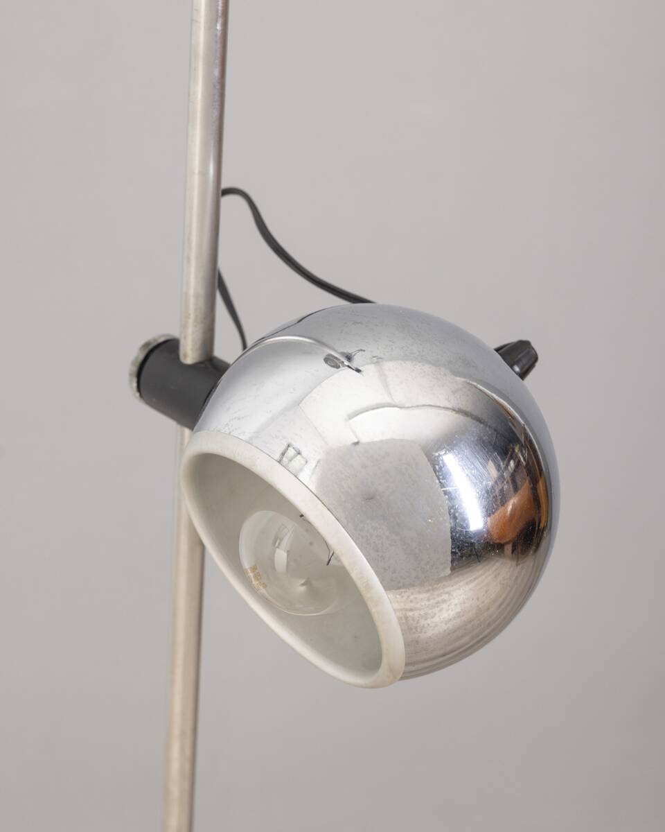 Lampadaire vintage années 70 en métal chromé design Goffredo Reggiani