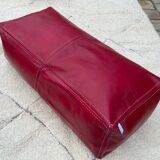 Red leather floor cushion