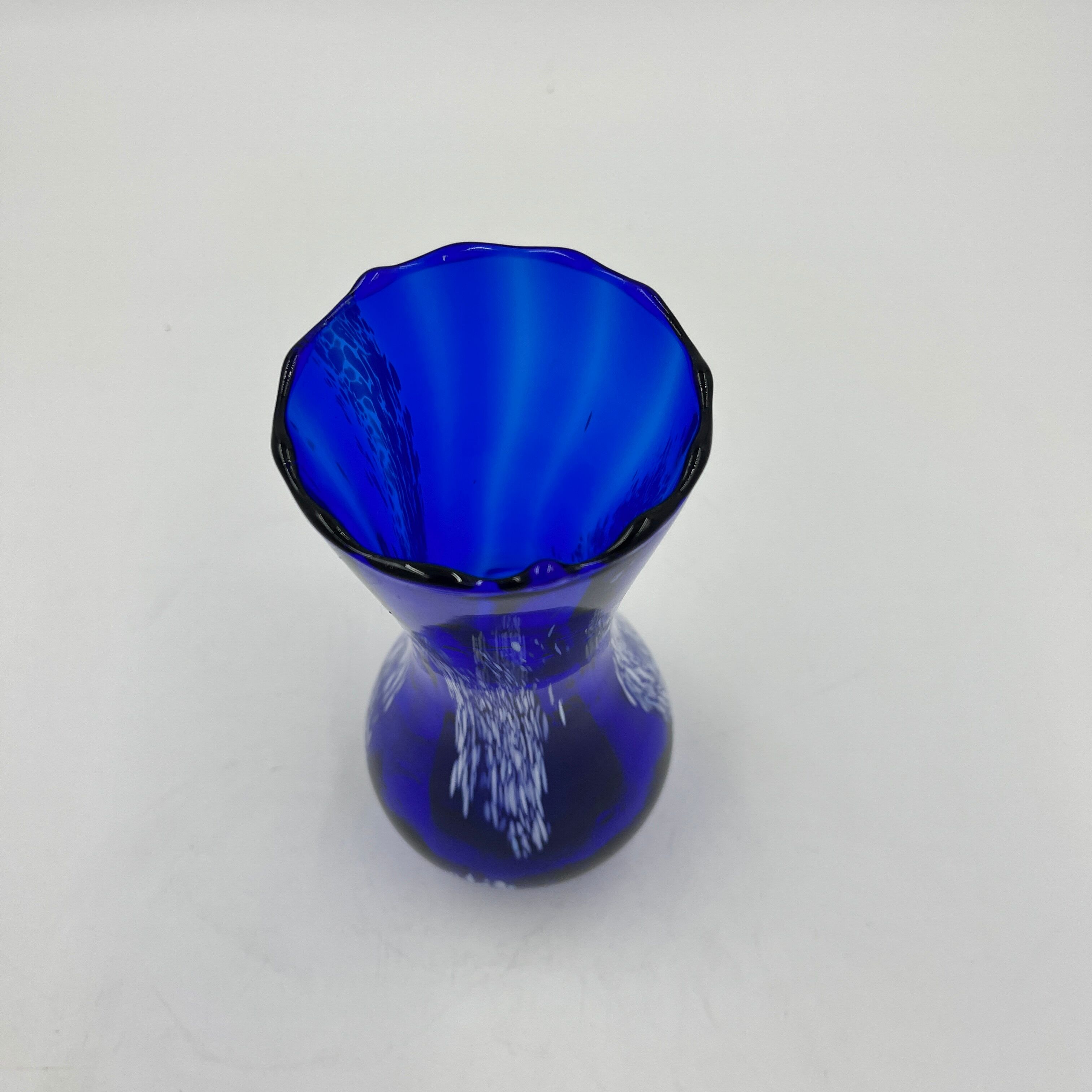 Blue and white glass vase