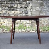 Round wooden table with 1 extension, wooden dining table, dining room table, kitchen table