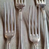 Set of 7 silver-plated dessert forks from Ravinet d'Enfert