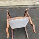 Fauteuil vintage art nouveau en bois massif et velours bordeaux du 20ème