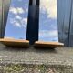Paire de sellette miroirs et bois
