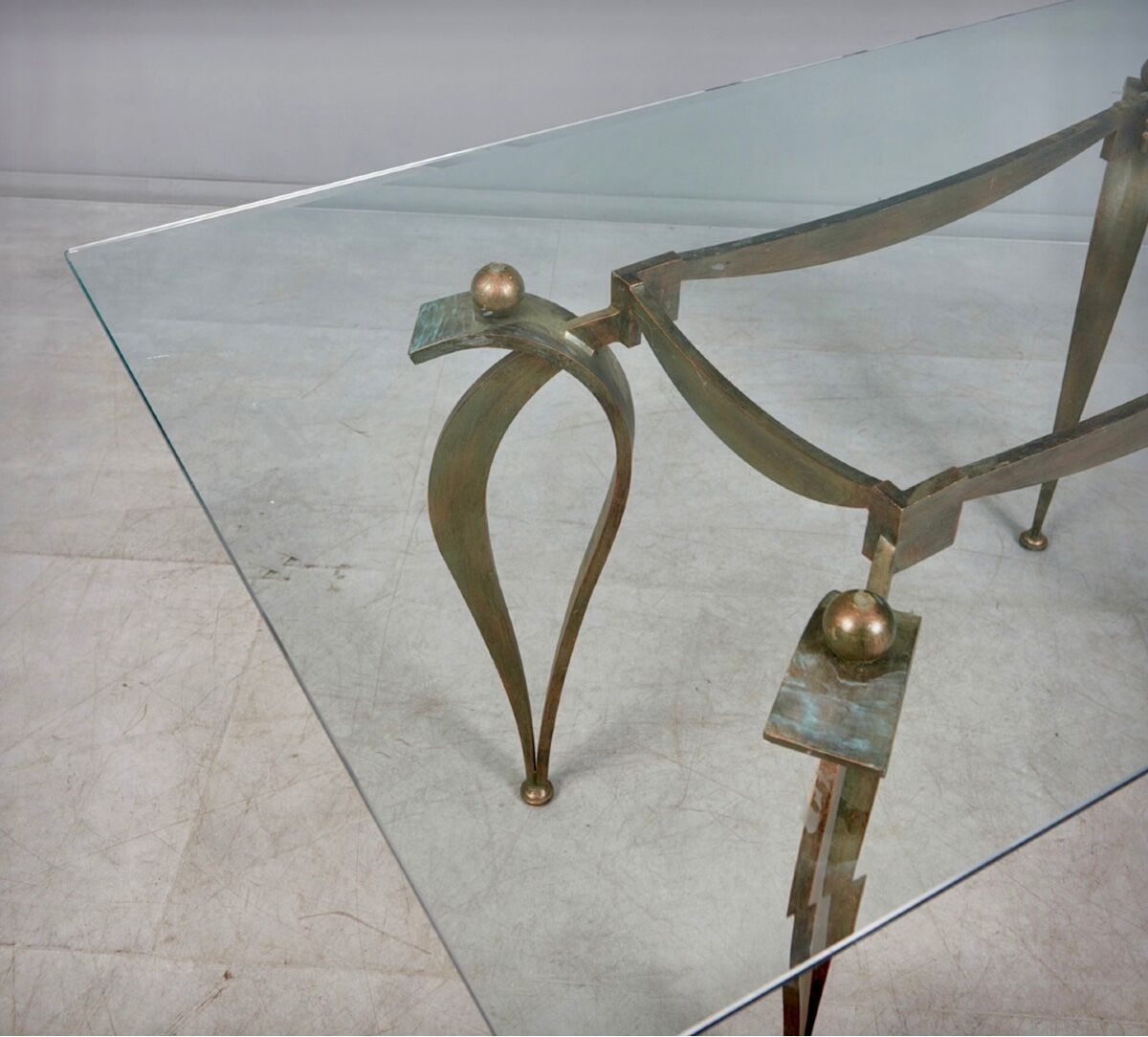 Bronze dining table, late 20th century.