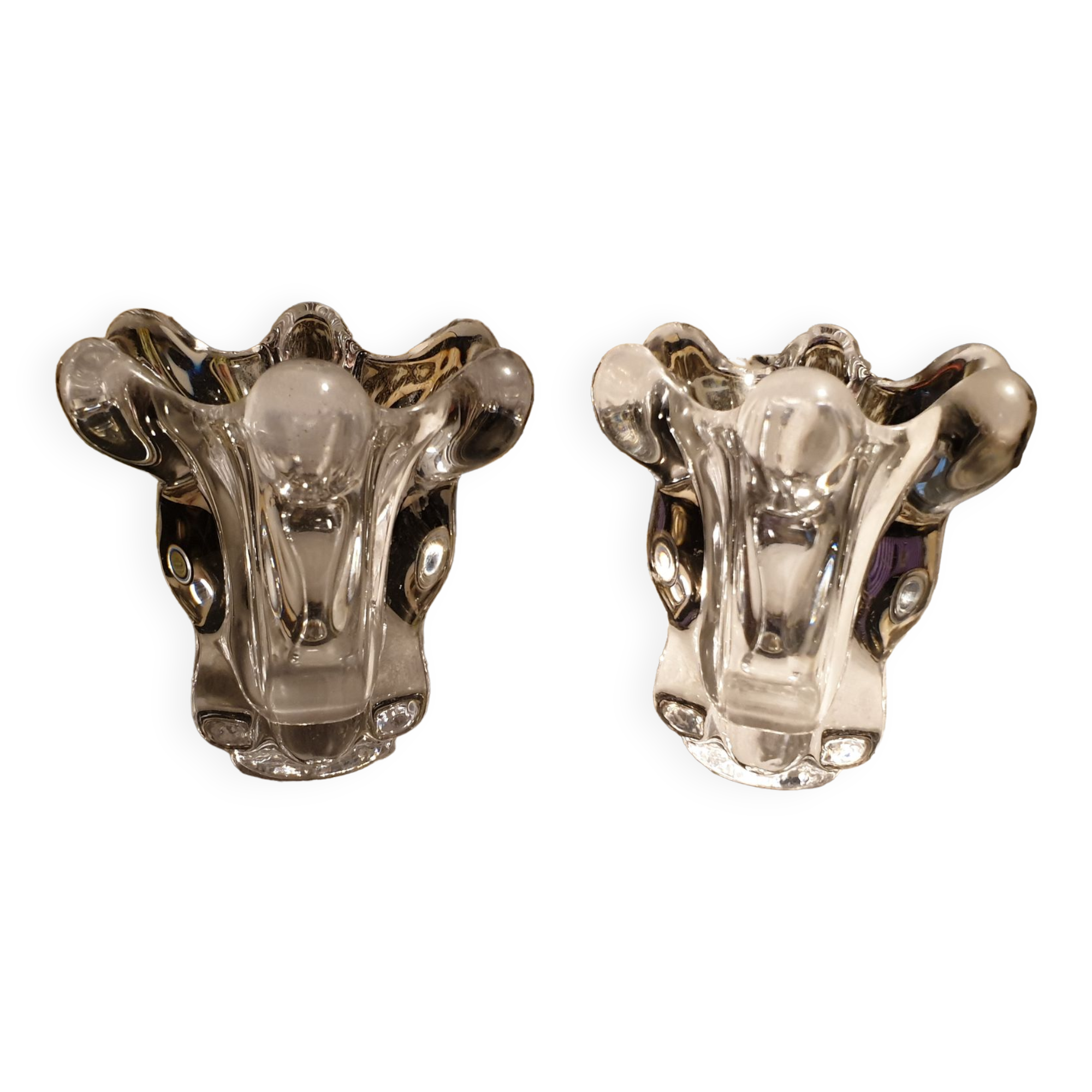 Pair of Vannes crystal vases
