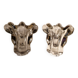 Pair of Vannes crystal vases