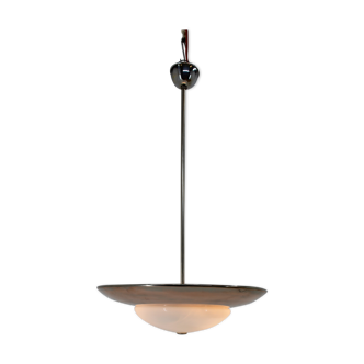 Copper Bauhaus chandelier by Napako, 1930s