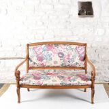 Ancienne banquette à motif floral