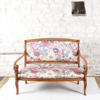 Old bench with floral pattern
