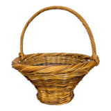 Woven wicker conical mushroom basket