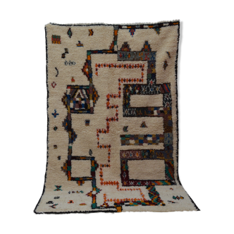 Handmade abstract Berber rug 263 x 150 CM