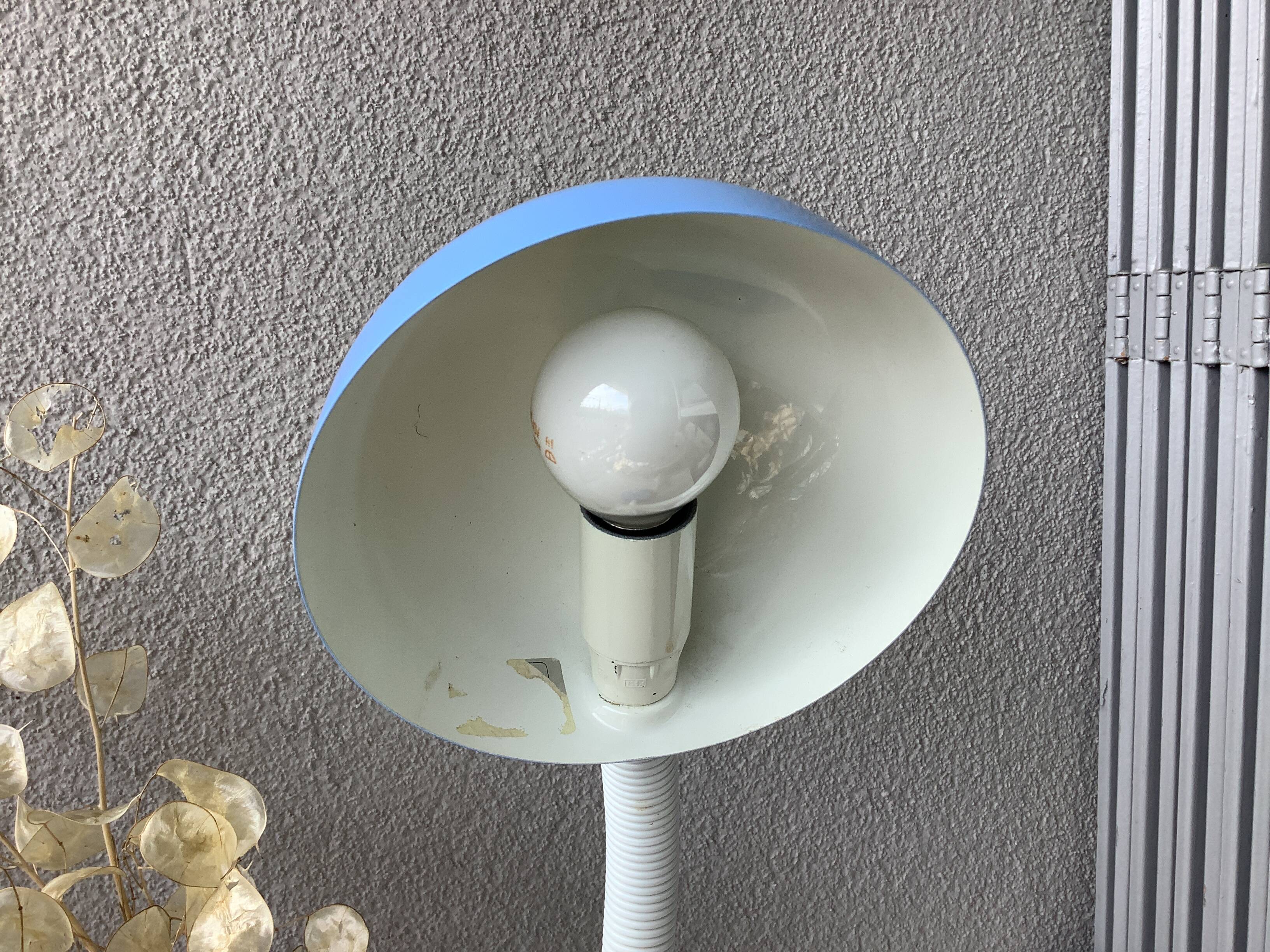Bauhaus style sky blue space age design lamp