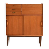1950s Danish teak and brass cabinet