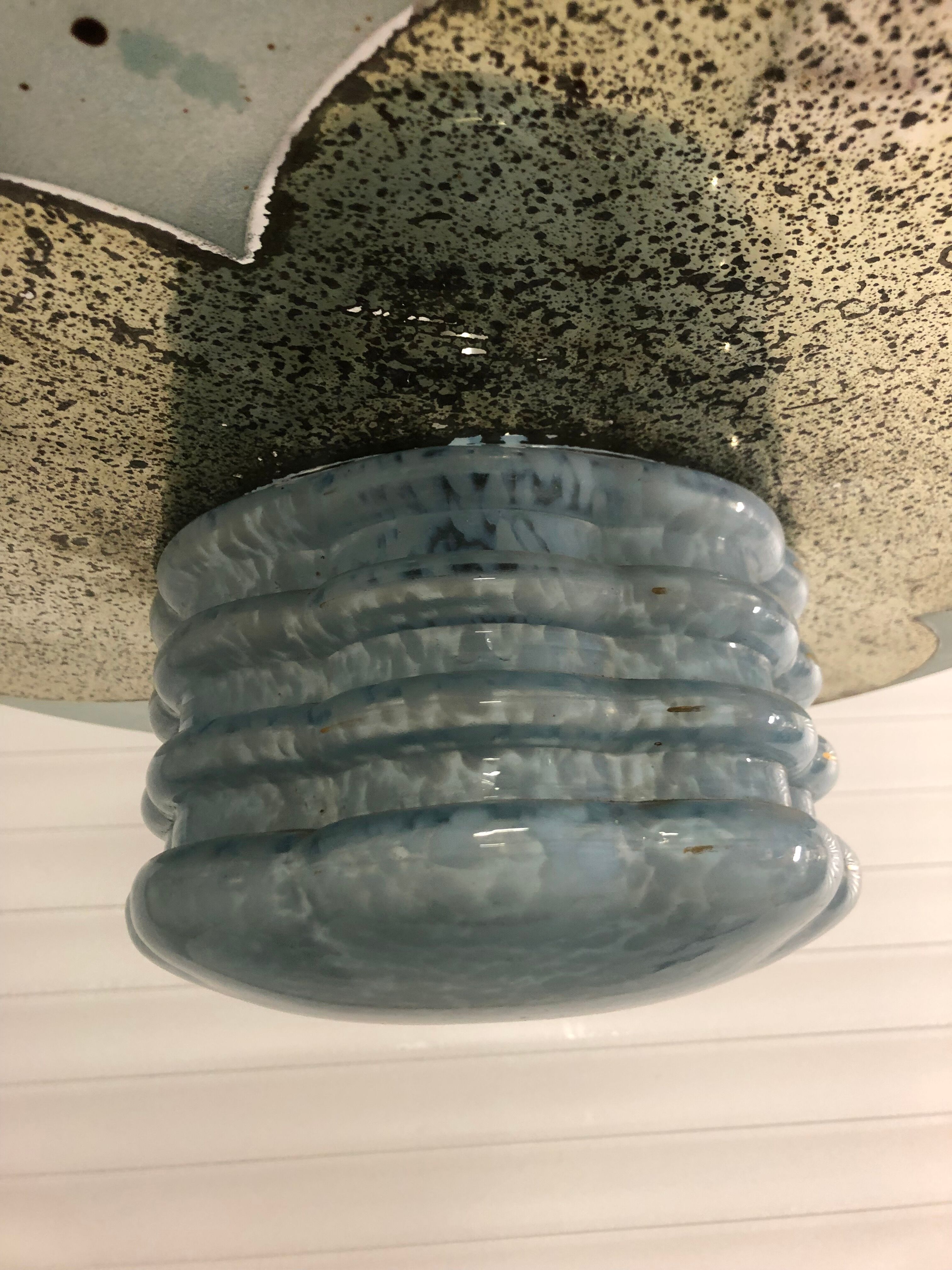 Suspension disque en verre vintage