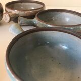 Lot de 6 coupes vintage grès par Roger Jacques