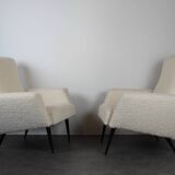 Pair of 1960s wool loop armchairs