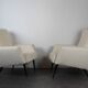 Paire de fauteuils 1960 bouclettes laine