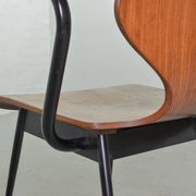 2 Carlo Ratti Style Minimalistic Plywood Side Chairs for Legni Curvati 50s