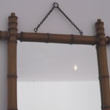 1930s bamboo-style wood mirror 33x60cm