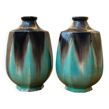 Pair of Art Deco ceramic vases from around 1930.