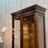 English two-body yew display case from the 1980s
