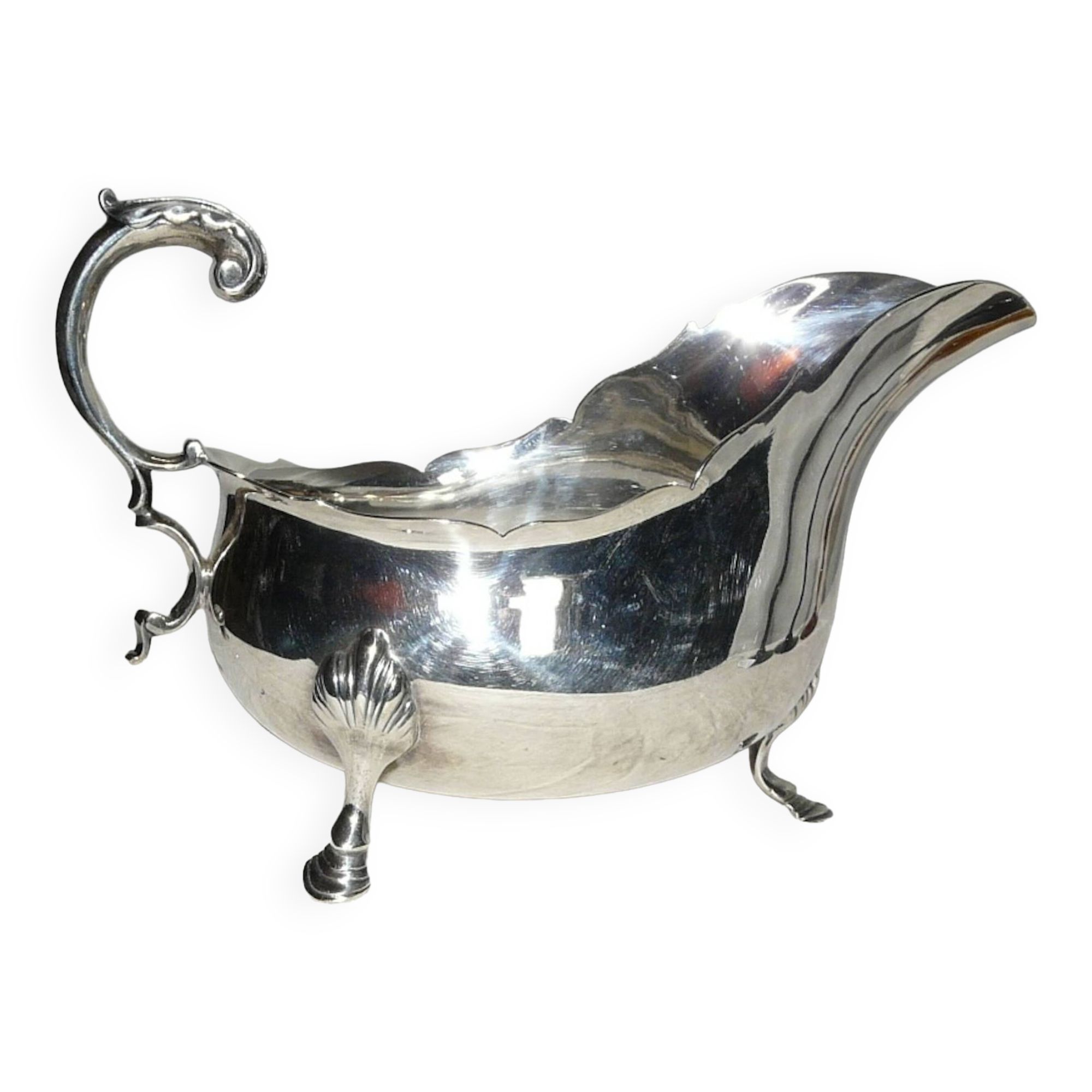 Empire style silver metal sauce boat