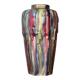 Vase signed Louis Gueule – Elgé Vierzon, multicoloured polychrome earthenware vase in geometric shape, collection.