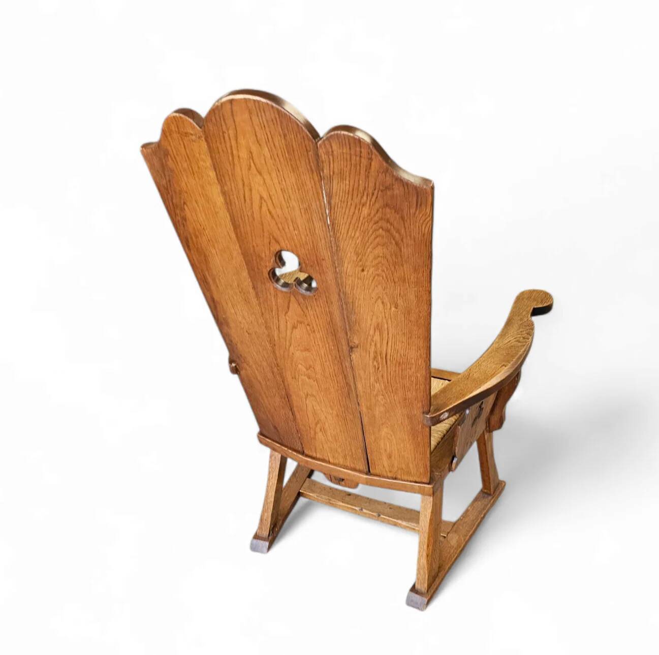 High back / monastery / rush seat armchair 1950s