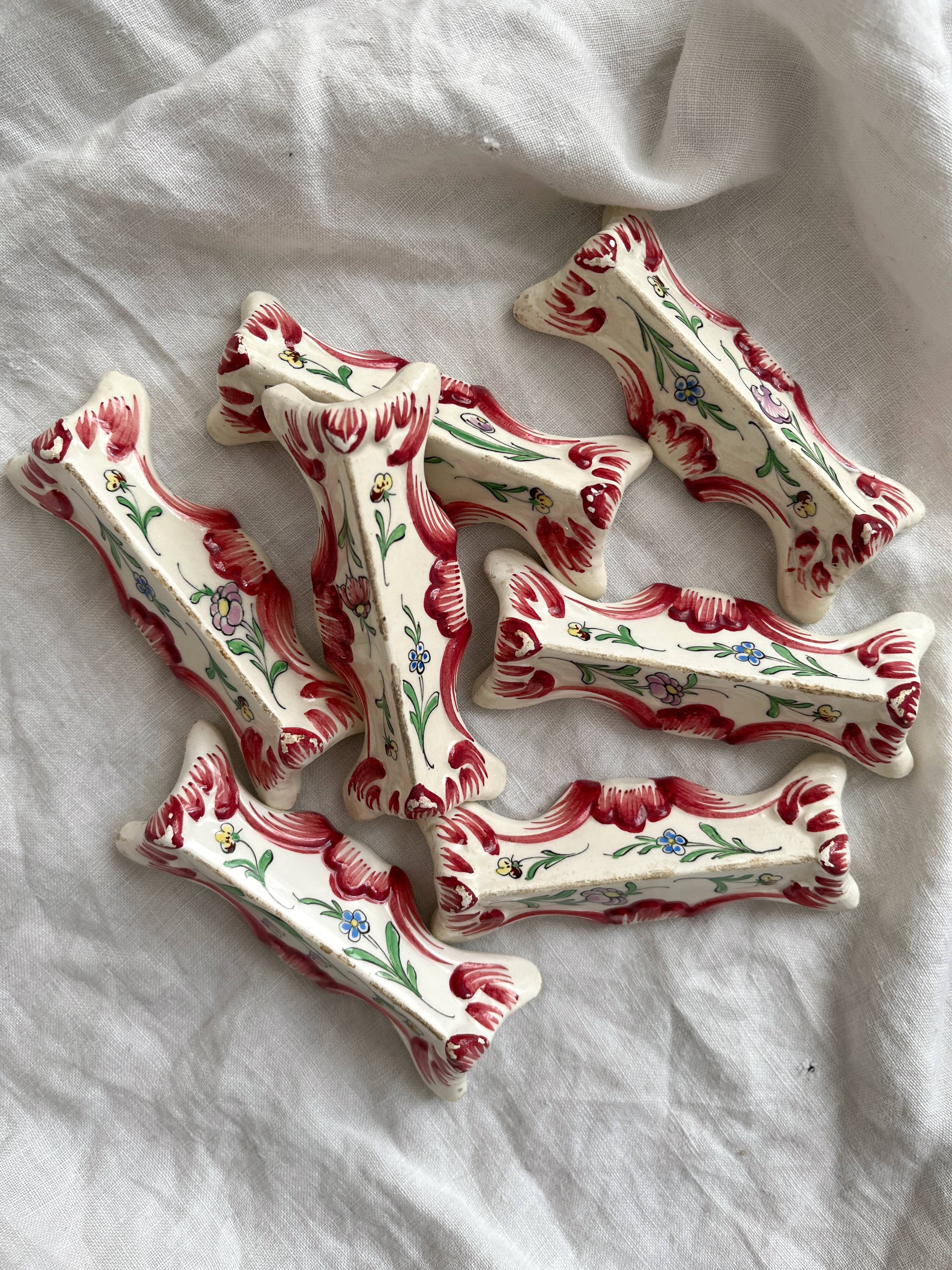 Painted earthenware knife holder Nans sous Sainte-Anne