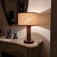 Vintage turned wooden lamp Art Deco style