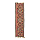 Turkish Handwoven Vintage Herki Kilim 92 cm x 316 cm