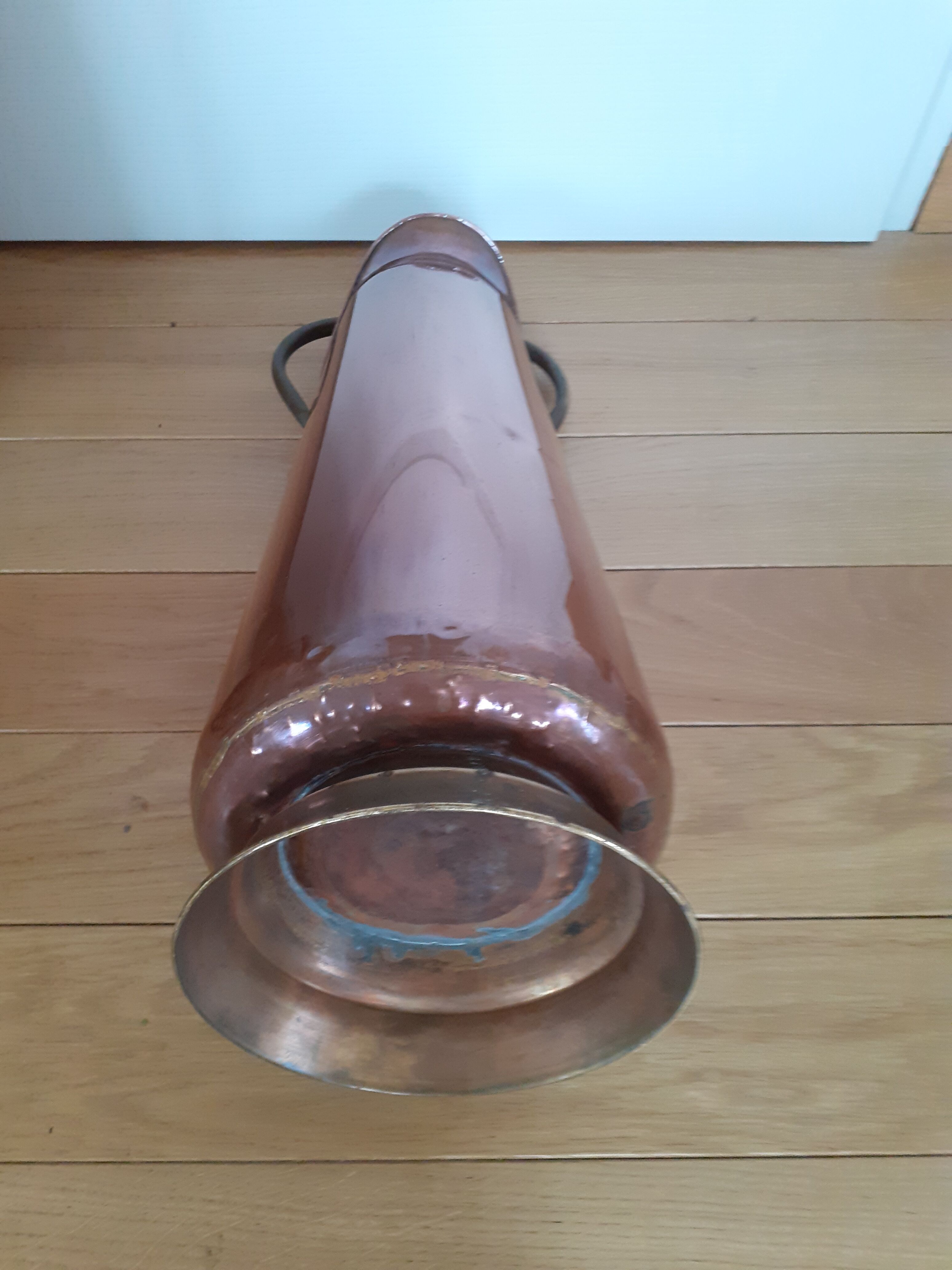 Old copper coal bucket