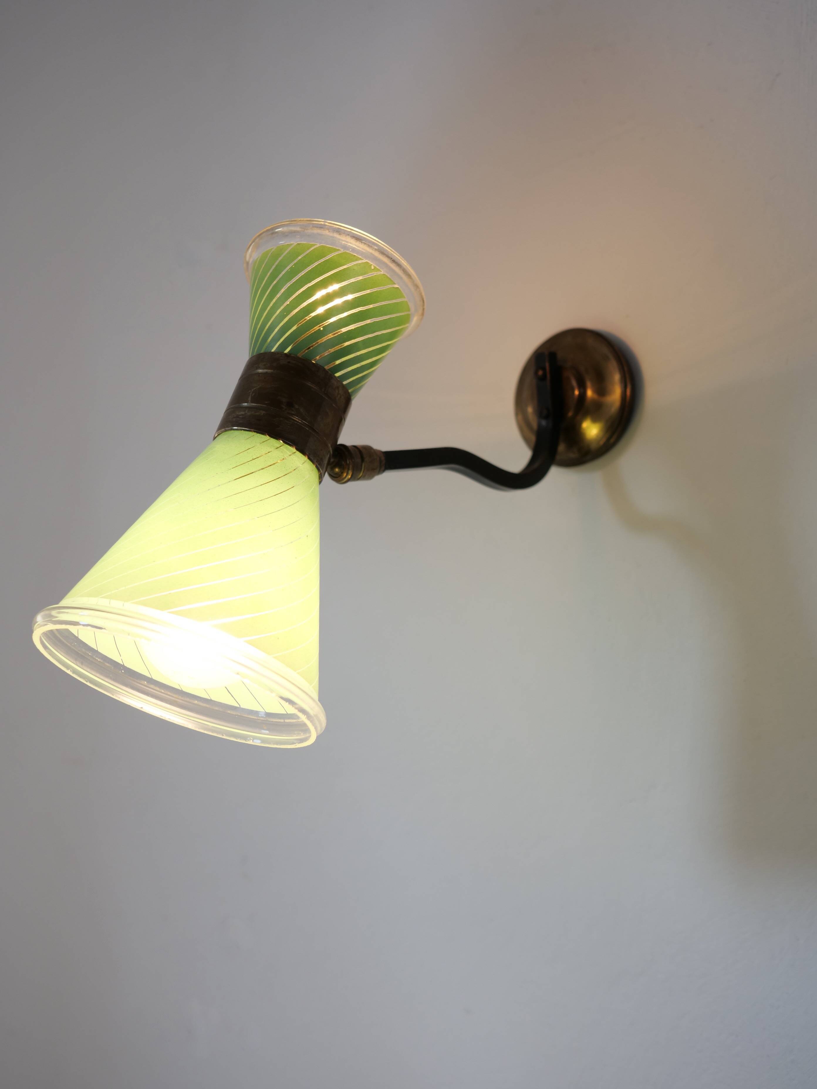 Diabolo glass wall lamp 1950