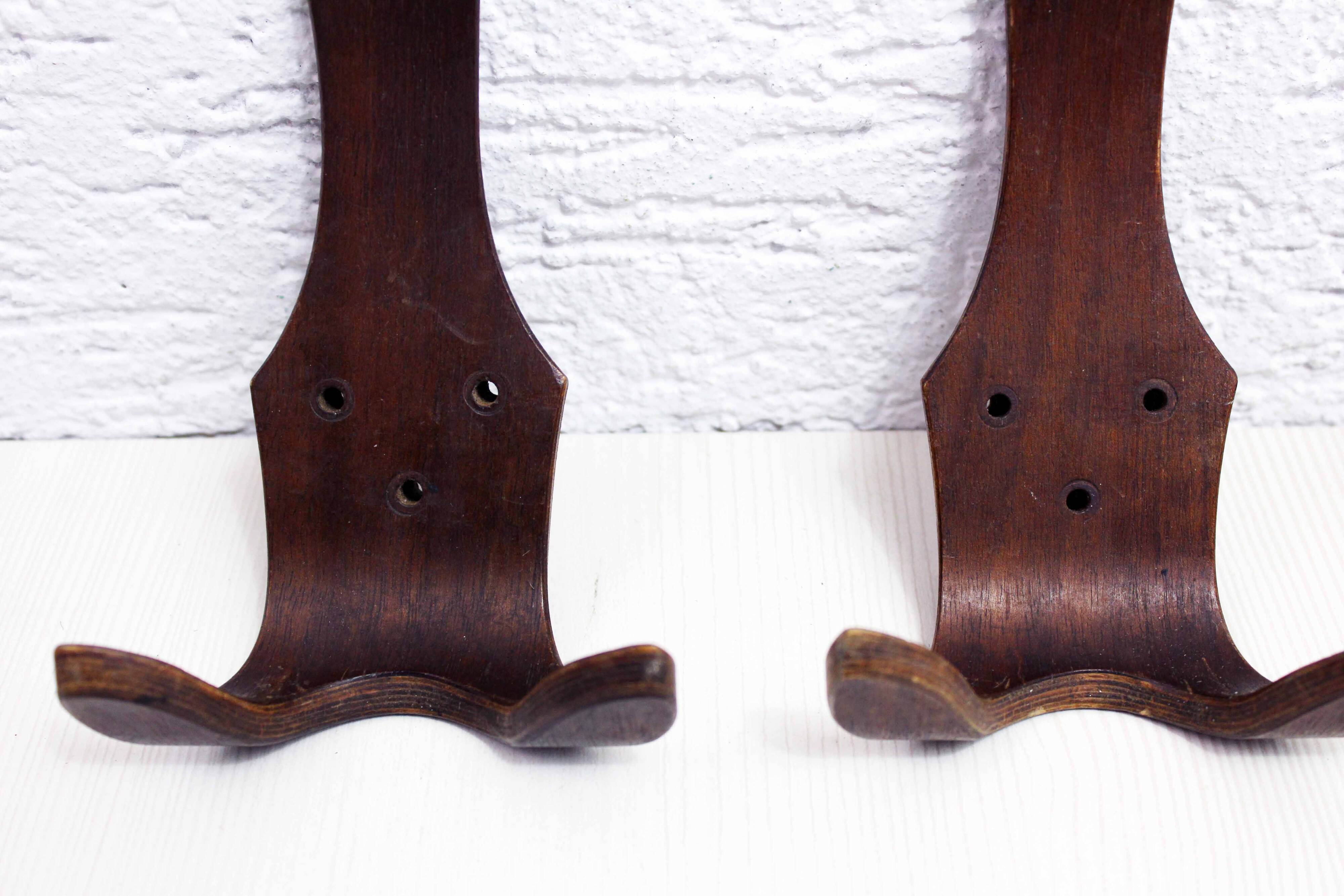 Set of 4 vintage teak cp coat hooks