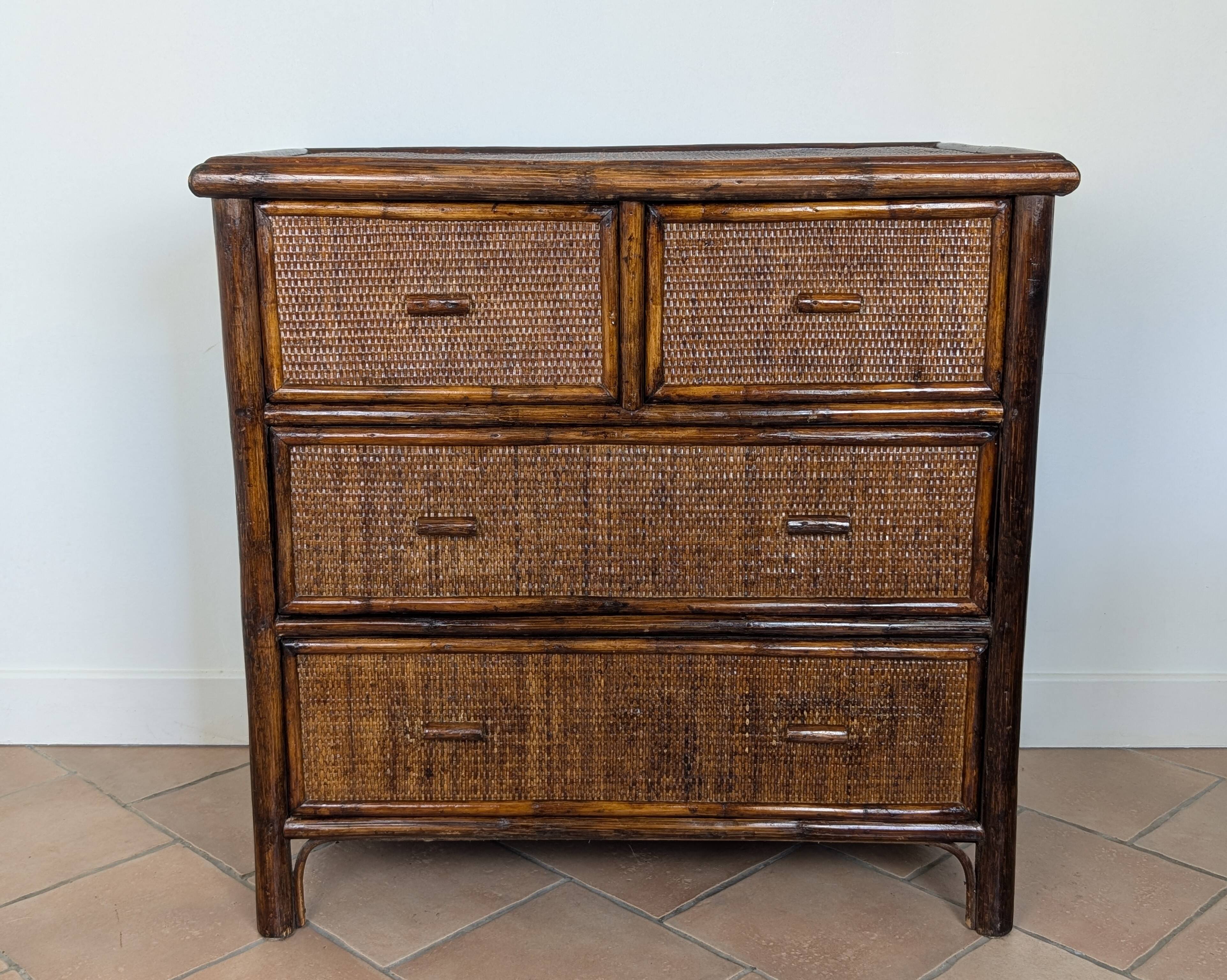 Commode bambou et rotin