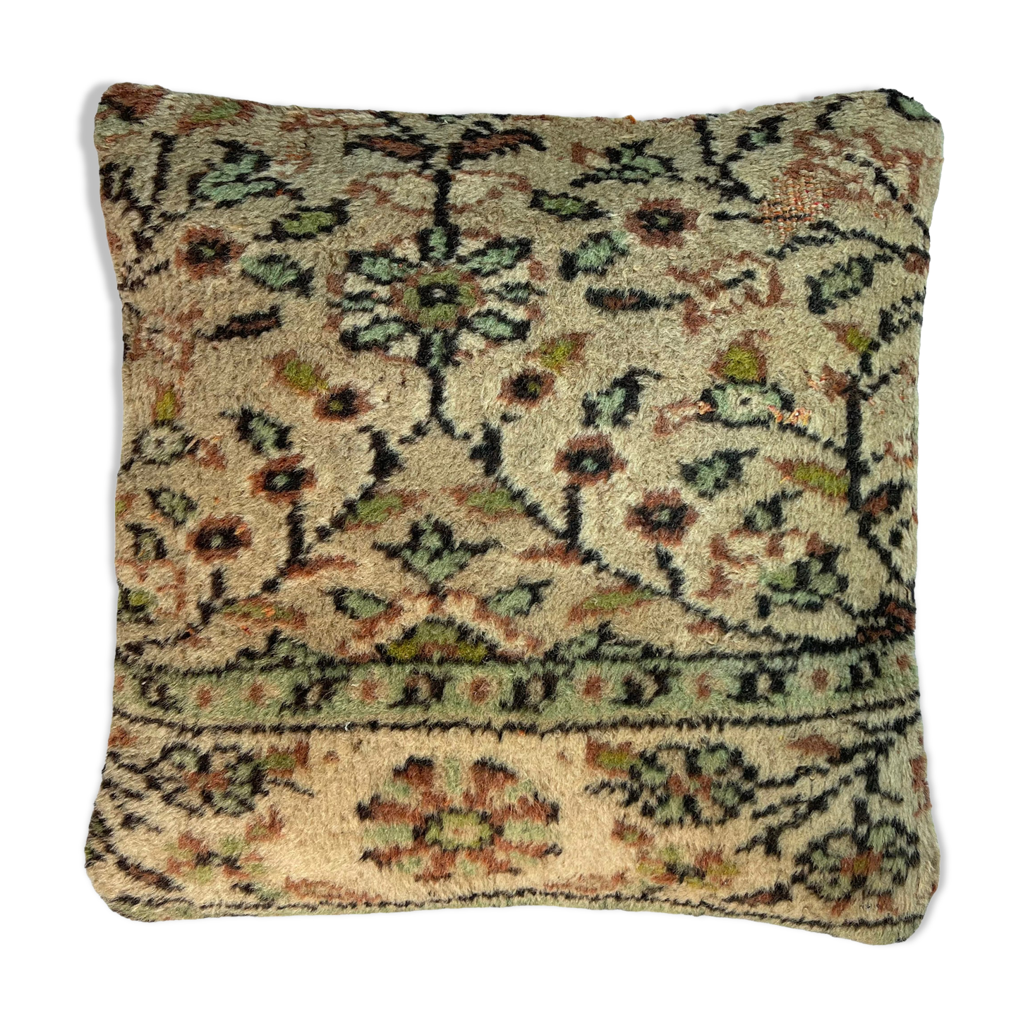 Vintage turkish hand knotted cushion cover , 45 x 45 cm