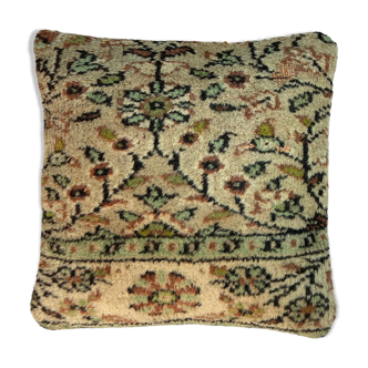 Vintage turkish hand knotted cushion cover , 45 x 45 cm