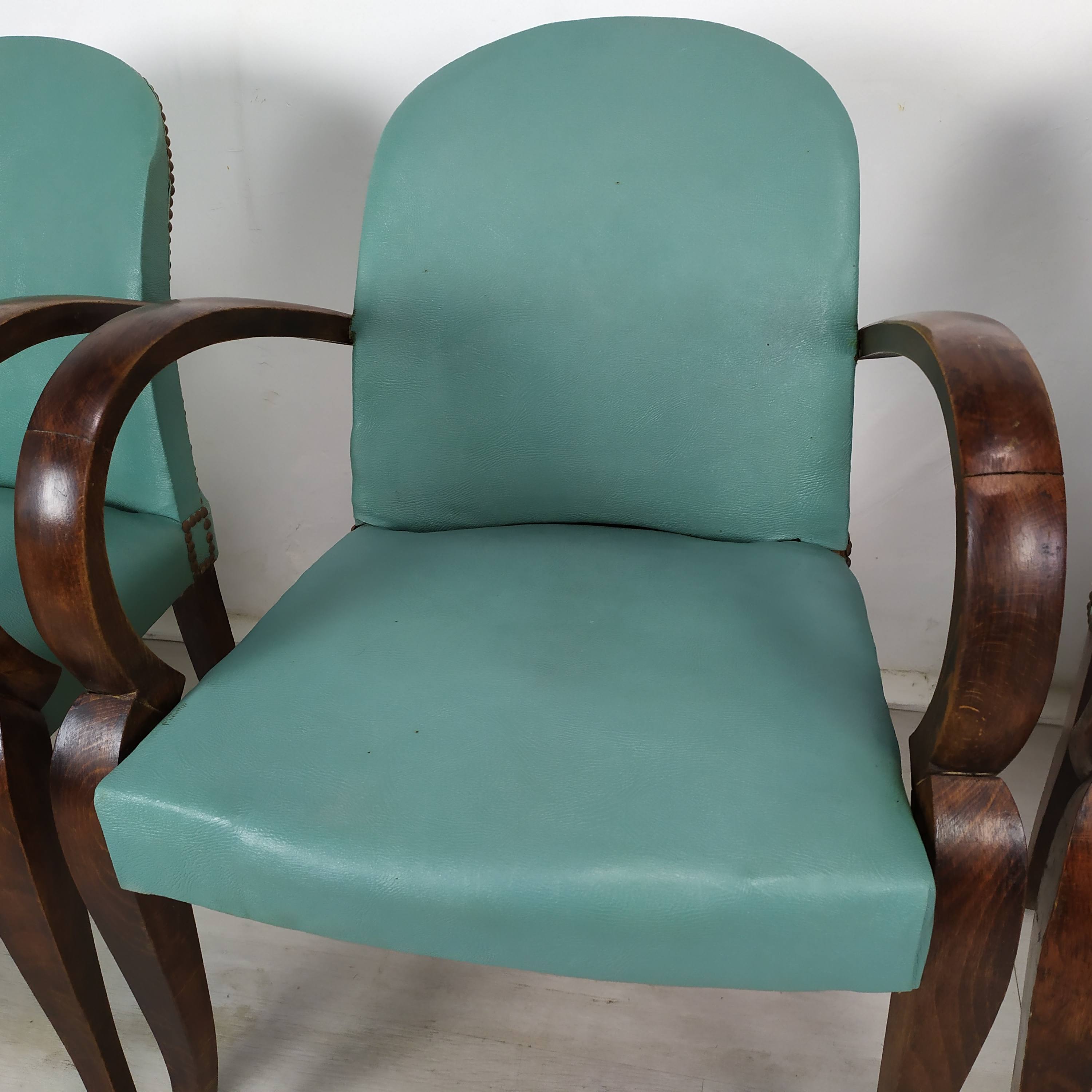 5 art deco bridge armchairs