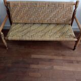 Wooden bench and rope around 1950