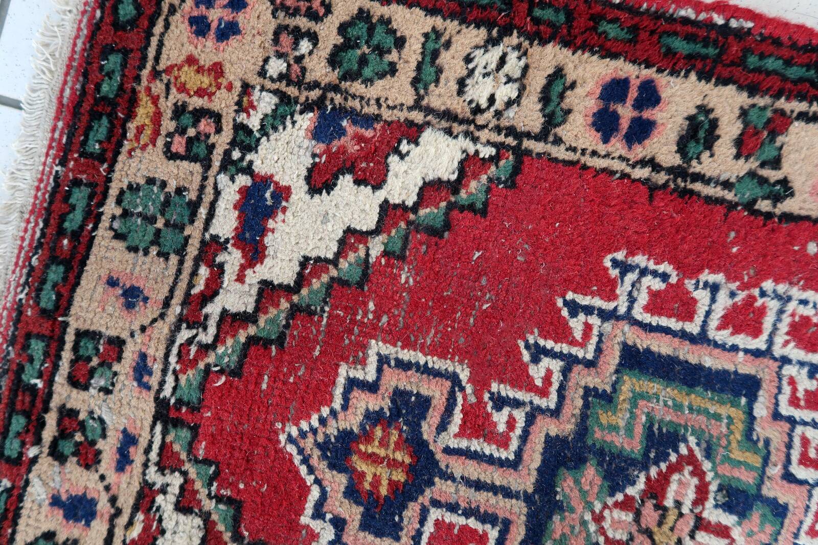 Tapis Vintage Hamadan en Laine (65cm x 89cm), Années 1970