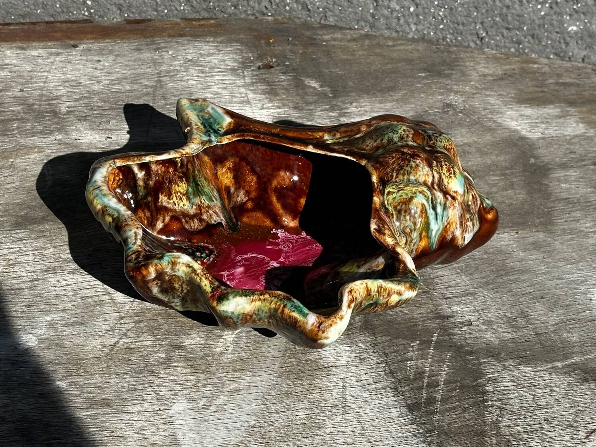 Vintage ceramic seashell trinket tray from Vallauris, 20/17 cm