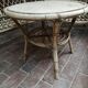 Set living room armchairs sofa, table and seamstress in vintage rattan