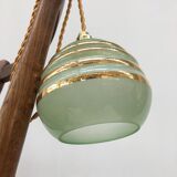 Art deco green and golden lamp