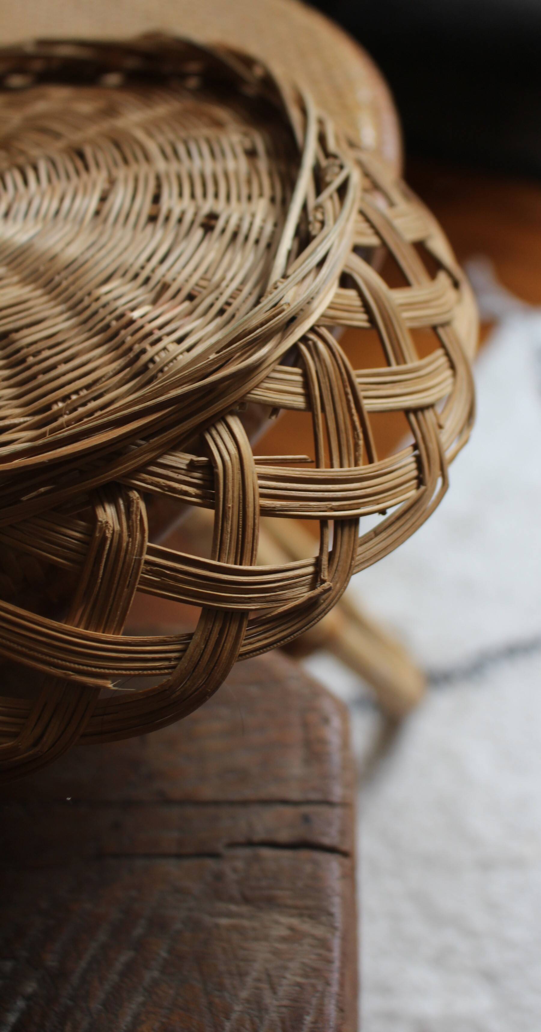 Vintage twisted wicker basket